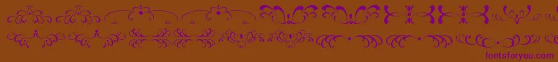 FiligreesAndOrnamentsSt-Schriftart – Violette Schriften auf braunem Hintergrund