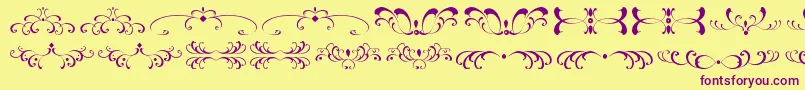 FiligreesAndOrnamentsSt Font – Purple Fonts on Yellow Background