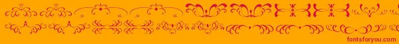 FiligreesAndOrnamentsSt-Schriftart – Rote Schriften auf orangefarbenem Hintergrund