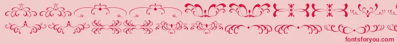 FiligreesAndOrnamentsSt-fontti – punaiset fontit vaaleanpunaisella taustalla