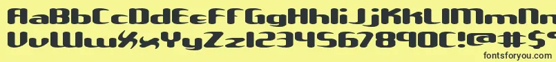 フォントUnxgalaw – 黒い文字の黄色い背景
