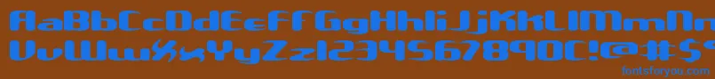 フォントUnxgalaw – 茶色の背景に青い文字