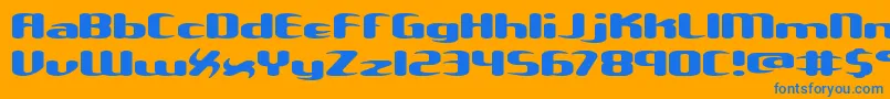 Unxgalaw Font – Blue Fonts on Orange Background