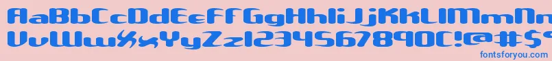Unxgalaw-fontti – siniset fontit vaaleanpunaisella taustalla