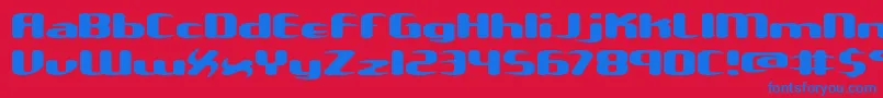 フォントUnxgalaw – 赤い背景に青い文字