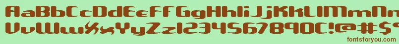 Шрифт Unxgalaw – коричневые шрифты на зелёном фоне