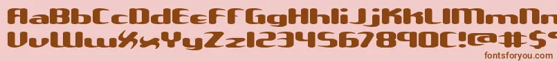 フォントUnxgalaw – ピンクの背景に茶色のフォント