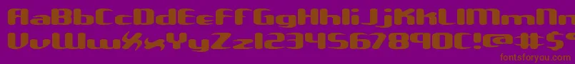 フォントUnxgalaw – 紫色の背景に茶色のフォント