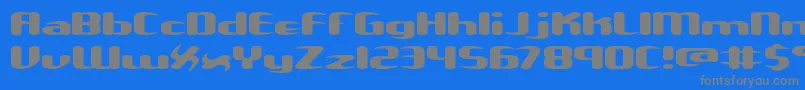 フォントUnxgalaw – 青い背景に灰色の文字