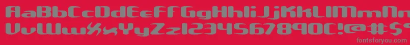 フォントUnxgalaw – 赤い背景に灰色の文字