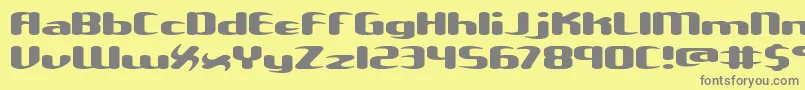 Unxgalaw-fontti – harmaat kirjasimet keltaisella taustalla