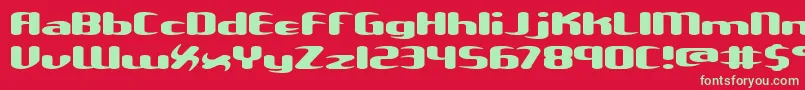 Unxgalaw-fontti – vihreät fontit punaisella taustalla