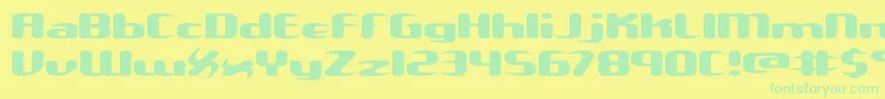 Unxgalaw Font – Green Fonts on Yellow Background