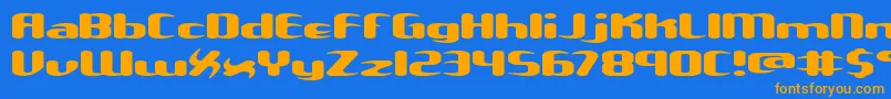 Unxgalaw Font – Orange Fonts on Blue Background