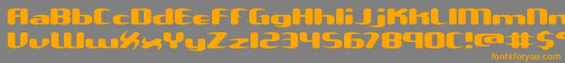 フォントUnxgalaw – オレンジの文字は灰色の背景にあります。