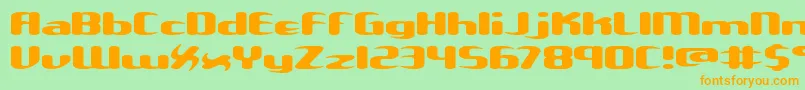 Unxgalaw Font – Orange Fonts on Green Background