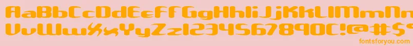 Unxgalaw-Schriftart – Orangefarbene Schriften auf rosa Hintergrund