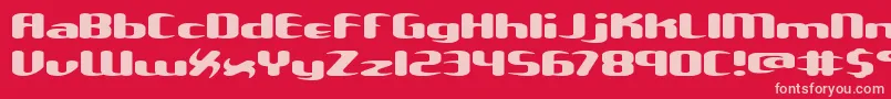 Unxgalaw-fontti – vaaleanpunaiset fontit punaisella taustalla