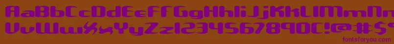 Unxgalaw-Schriftart – Violette Schriften auf braunem Hintergrund