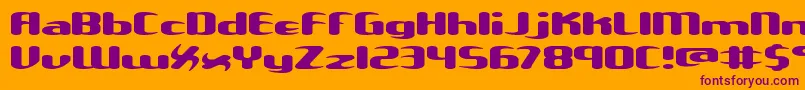 Unxgalaw-fontti – violetit fontit oranssilla taustalla