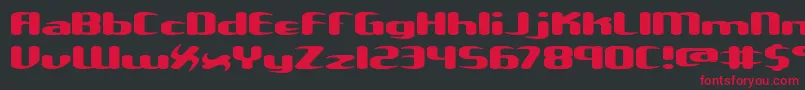 フォントUnxgalaw – 黒い背景に赤い文字