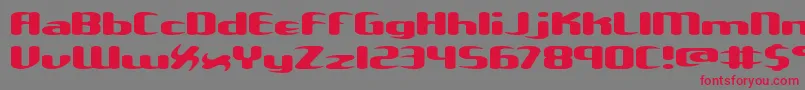 フォントUnxgalaw – 赤い文字の灰色の背景