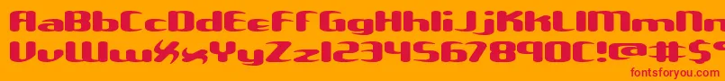 フォントUnxgalaw – オレンジの背景に赤い文字