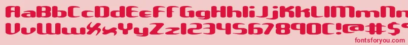 フォントUnxgalaw – ピンクの背景に赤い文字