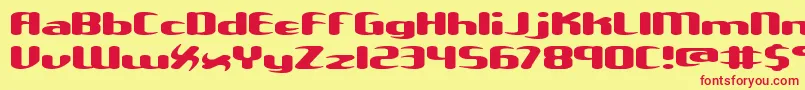 Unxgalaw Font – Red Fonts on Yellow Background