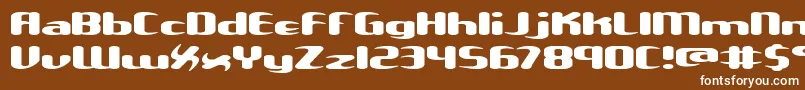 フォントUnxgalaw – 茶色の背景に白い文字