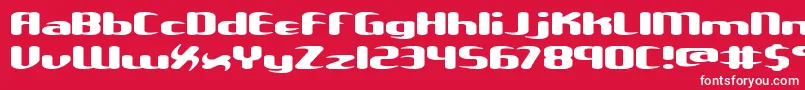 Unxgalaw-fontti – valkoiset fontit punaisella taustalla