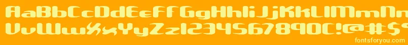 Unxgalaw Font – Yellow Fonts on Orange Background