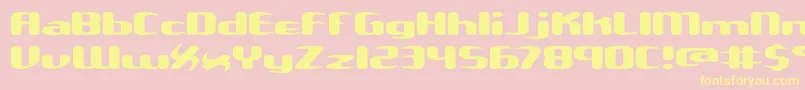Unxgalaw-fontti – keltaiset fontit vaaleanpunaisella taustalla