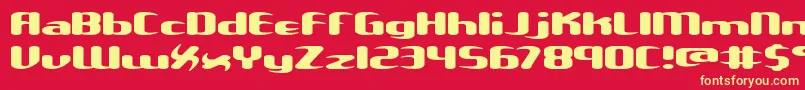 Unxgalaw-Schriftart – Gelbe Schriften auf rotem Hintergrund
