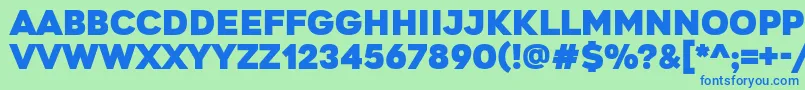 GretarosRegular Font – Blue Fonts on Green Background