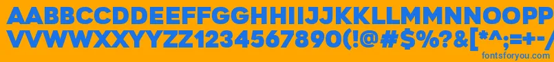 GretarosRegular Font – Blue Fonts on Orange Background