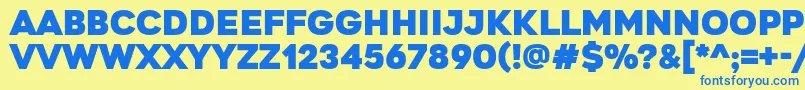 GretarosRegular Font – Blue Fonts on Yellow Background