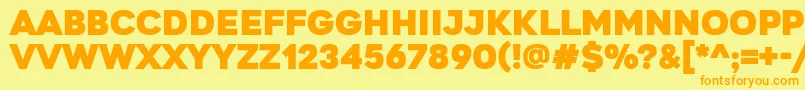 GretarosRegular Font – Orange Fonts on Yellow Background