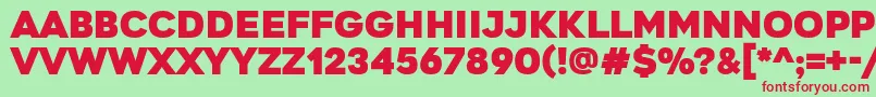 GretarosRegular Font – Red Fonts on Green Background