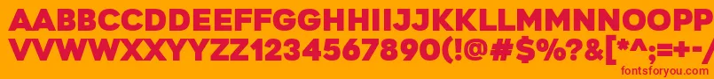 GretarosRegular Font – Red Fonts on Orange Background
