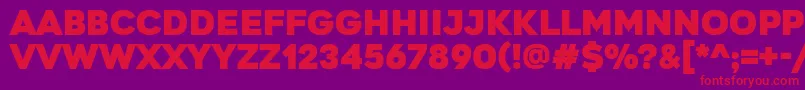 Czcionka GretarosRegular – czerwone czcionki na fioletowym tle