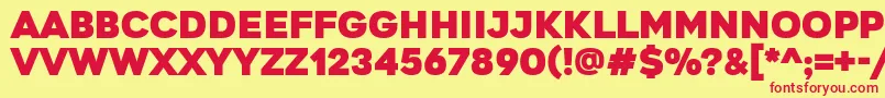 GretarosRegular Font – Red Fonts on Yellow Background