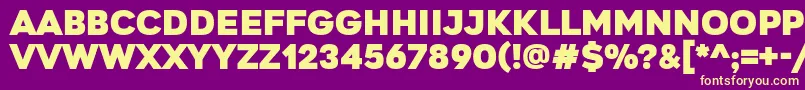 GretarosRegular Font – Yellow Fonts on Purple Background