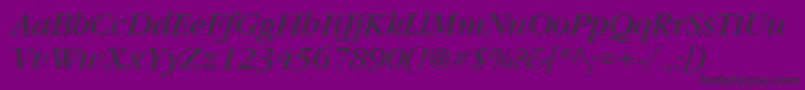 Vaniel3Italic-Schriftart – Schwarze Schriften auf violettem Hintergrund