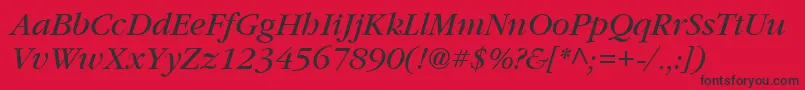 Vaniel3Italic Font – Black Fonts on Red Background