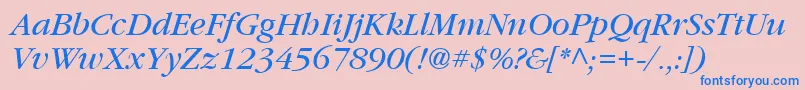 Vaniel3Italic Font – Blue Fonts on Pink Background