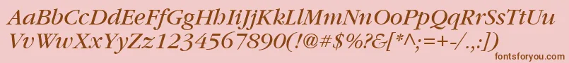 Vaniel3Italic Font – Brown Fonts on Pink Background