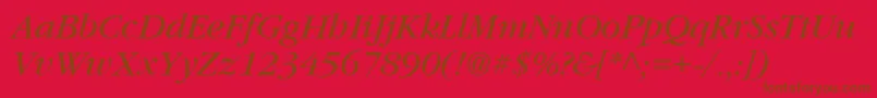 Vaniel3Italic Font – Brown Fonts on Red Background