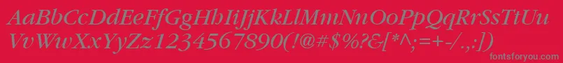Vaniel3Italic Font – Gray Fonts on Red Background