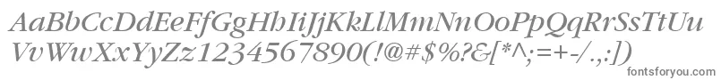 Vaniel3Italic-Schriftart – Graue Schriften auf weißem Hintergrund